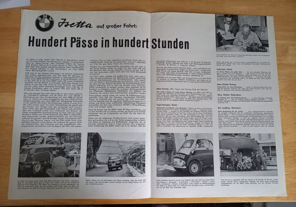 BMW Isetta Werbung Werbeprospekt aus den 50iger Jahren in Zeitz