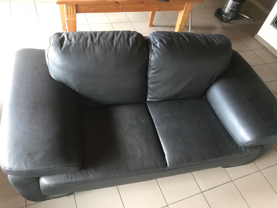 Ledersofa /Couch zu verschenken in Weitefeld