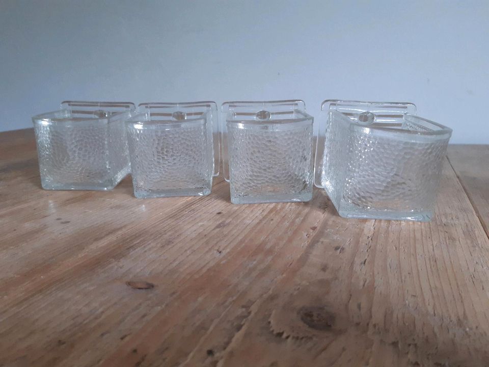 Glasschütten aus Pressglas, Poncet, Retro, Vintage in Geist