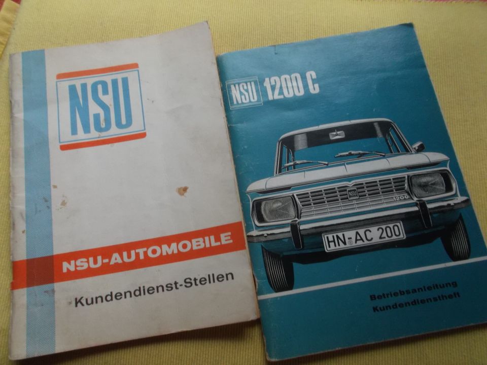++ NSU 1200 ++ BETRIEBSANLEIGUNG + KUNDENDIENSTVERZEICHNIS 1969 in Koblenz