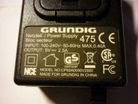 Netzteil Adapter Grundig 475 5V 2,5A USB2 Mini B            . Bad Doberan - Landkreis - Dummerstorf Vorschau