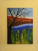 Gemälde Bild handgemalt Leinwand Baum Landschaft Wald Kreis Pinneberg - Wedel Vorschau