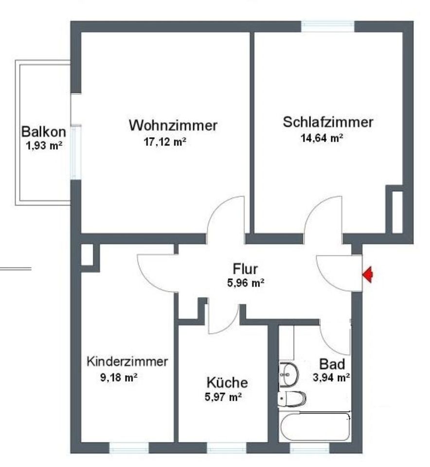 3-Raumwohnung in Coswig Mitte zu vermieten in Coswig