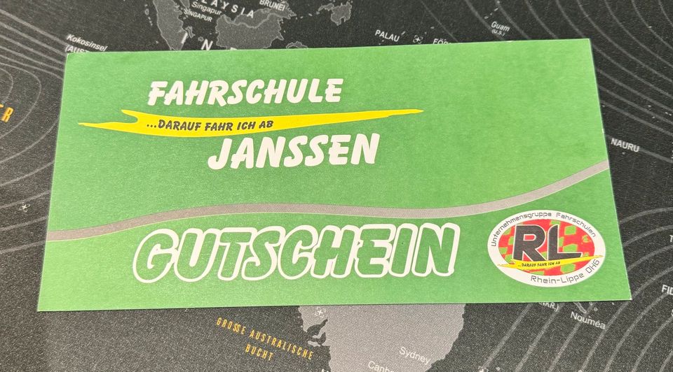 Führerschein Gutschein bei Fahrschule Janssen in Dinslaken