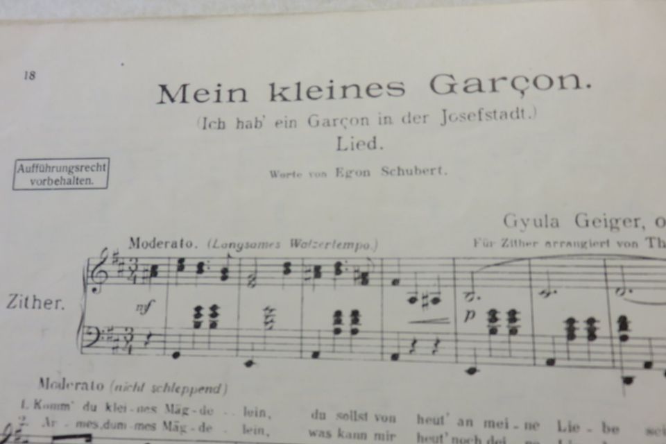 Alte Zithernoten Weaner G`müat 10 Wienerlieder mit Text in Johanniskirchen