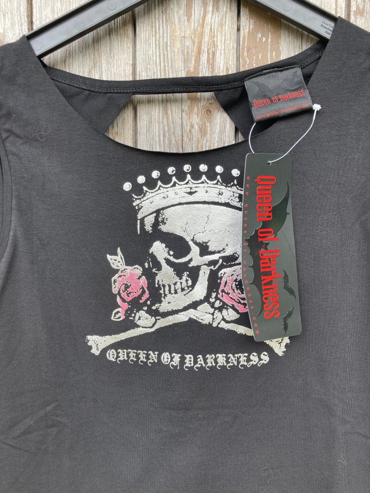 Queen of Darkness Gothic Punk emp y2k t-shirt schnürung totenkopf in Asendorf (bei Bruchhausen-Vilsen)