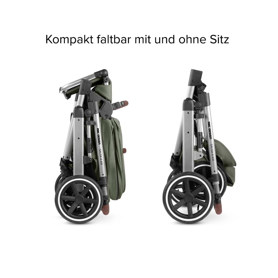 ABC-Design Salsa 4 Air - 2in1 Kinderwagen-Set - Olive - inkl. Babywanne + Sportsitz + XXL-Zubehörpaket - NEU in Fulda