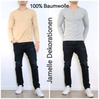 T- Shirt mit Knopfleiste und langen Ärmeln aus 100% Baumwolle!!! Erhältlich in den Größen S, M, L und XL!!! In den Farben Hellgrau und Beige!!! Bochum - Bochum-Ost Vorschau