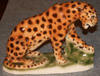Rar Art Deco um 1920 große Tierfigur Leopard Gepard Katze Keramik Nordrhein-Westfalen - Bergisch Gladbach Vorschau