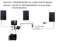 SOLAR 24-1200 BASIS BOOST mit 1,2kWh LiFePO4 Speicher als Nachrüstpaket für Balkonkraftwerk um tags/abends/nachts mit eingestelltem Strom zu liefern, Leistung 50-100W Nordrhein-Westfalen - Bergheim Vorschau