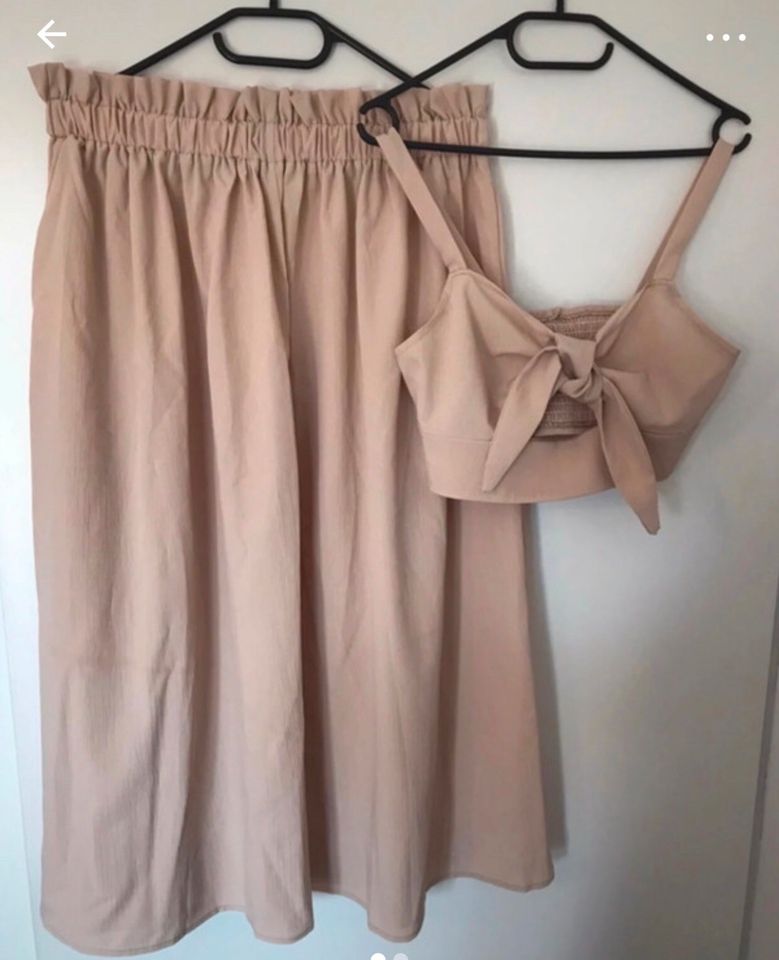 Zweiteiler beige Ibiza boho hippie M/L Rock und Oberteil Kleid in Lingen (Ems)