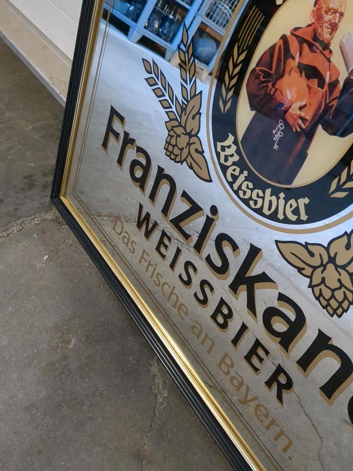 Franziskaner Bier Spiegel Weißbier Emaille Bild original in Selters