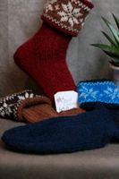 Handgestrickte Umschlag-Socken in Größe 40/41 Niedersachsen - Harsefeld Vorschau