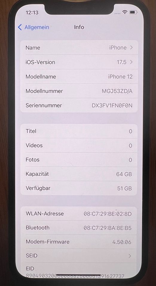 iPhone 12 64GB schwarz sehr guter Zustand Akku 87% in Neuss