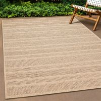In- und Outdoor Teppich mit gestreiftem Muster beige/braun Bayern - Olching Vorschau