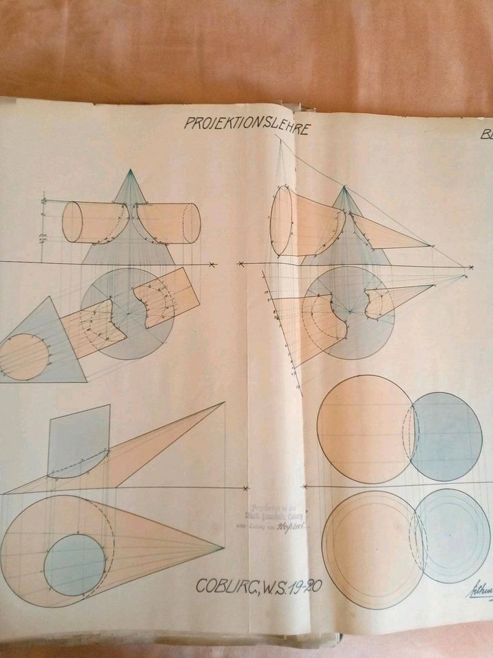 Bauzeichnungsmappe  Architektenmappe A3 1919-1922 Antiquität in Dresden