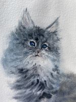 Aquarell Bild Kätzchen Kleine Katze 14.5x21cm Original Unikat Pankow - Prenzlauer Berg Vorschau