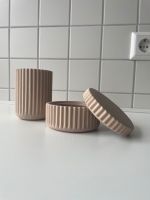 H&M Home • Bad Set Zahnputzbecher + Dose • Keramik • beige Hannover - Südstadt-Bult Vorschau