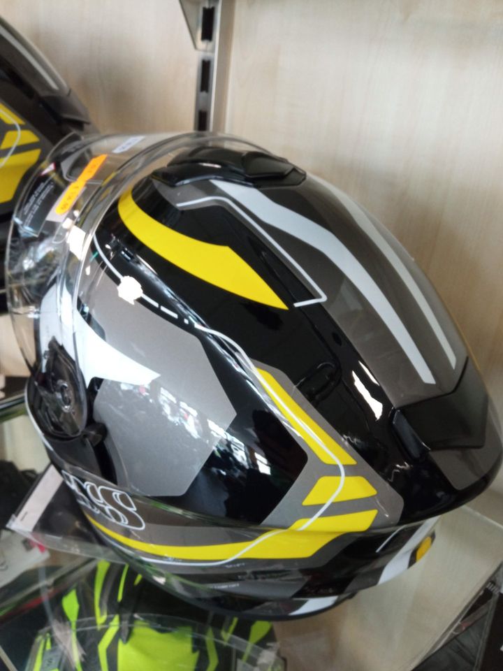 IXS Motorrad-Integralhelm iXS216 2.2 grau-schwarz-gelb Gr.XS in Krumbach Schwaben