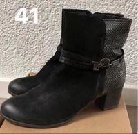 Stiefeletten 41 schwarz Marco Tozzi Reißverschluss Absatz Hessen - Heusenstamm Vorschau