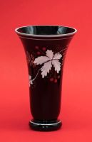 Vintage Hingucker Vase Schwarzglas Vase floral handgemalt 50er 60 Berlin - Schöneberg Vorschau