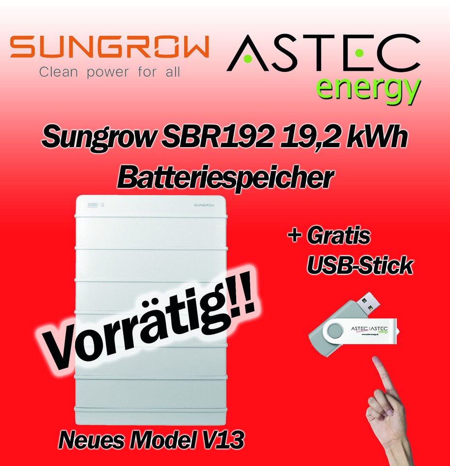 Sungrow Batteriespeicher 9,6 - 22,4kWh Batterie SBR096 - 224 V13 in Overath