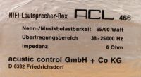 ACL - HiFi - Lautsprecherboxen, 65 / 90 Watt an 6 Ohm Hessen - Seeheim-Jugenheim Vorschau