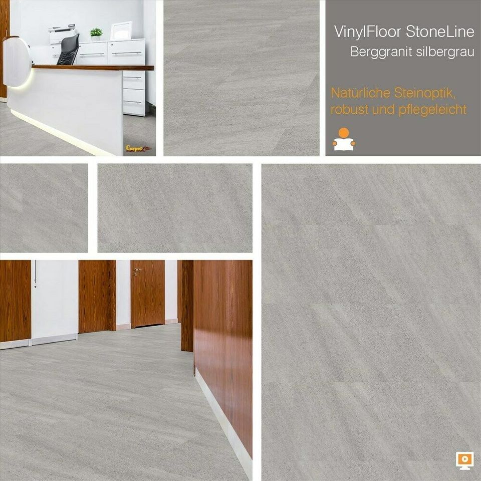 VinylBoden VinylFloor STONE Berggranit silbergrau in Siegen