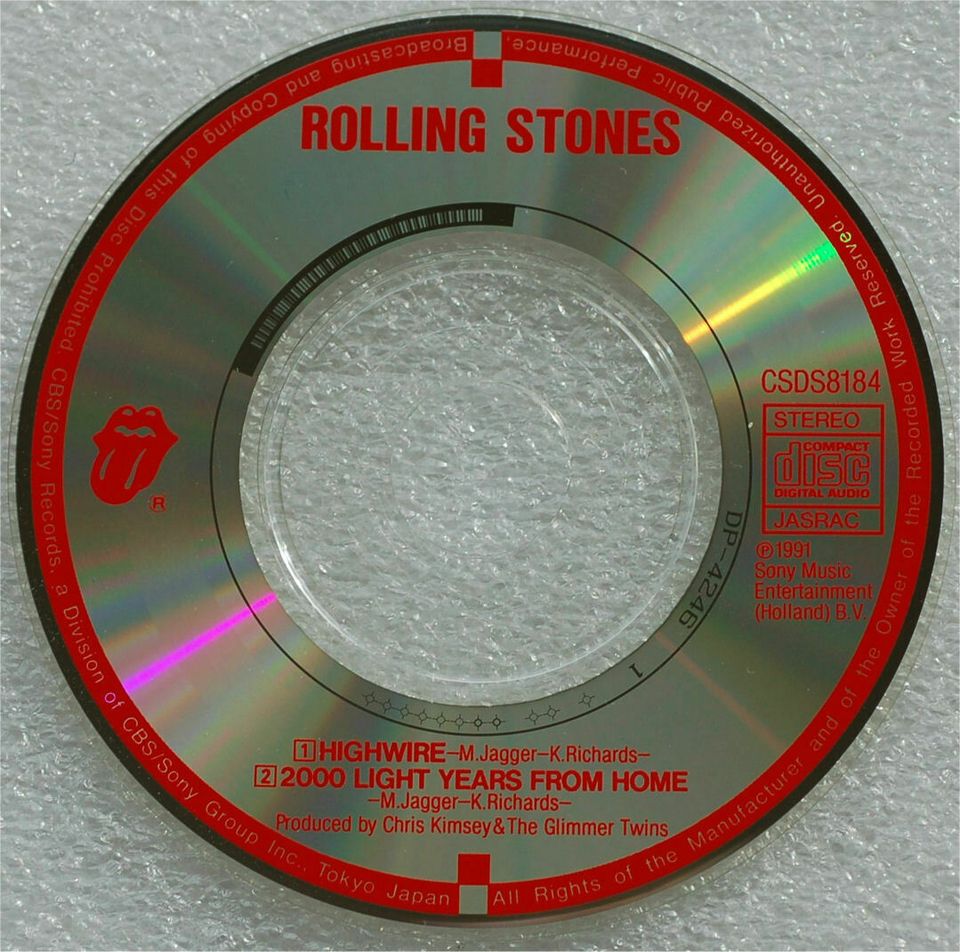 3" CD The Rolling Stones Highwire / 2000 Light Years From Home in Berlin