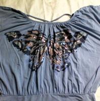 Shirt - Damen - Gr. 40 - Livre mit einem Schmetterling aus den 80 Bayern - Adlkofen Vorschau