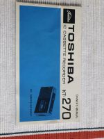 Toshiba Cassetten Recorder KT-270 Bedienungsanleitung Englisch Niedersachsen - Auetal Vorschau