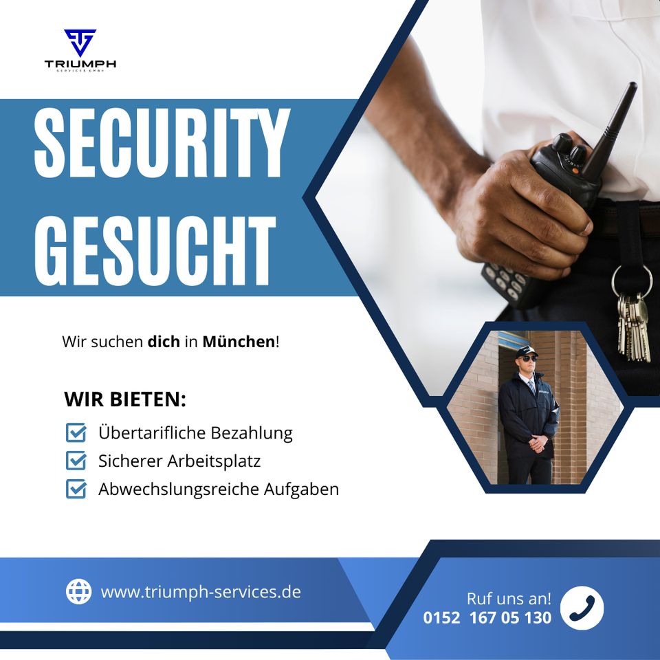 Sicherheitsmitarbeiter für Objektschutz (m/w/d) in München in München