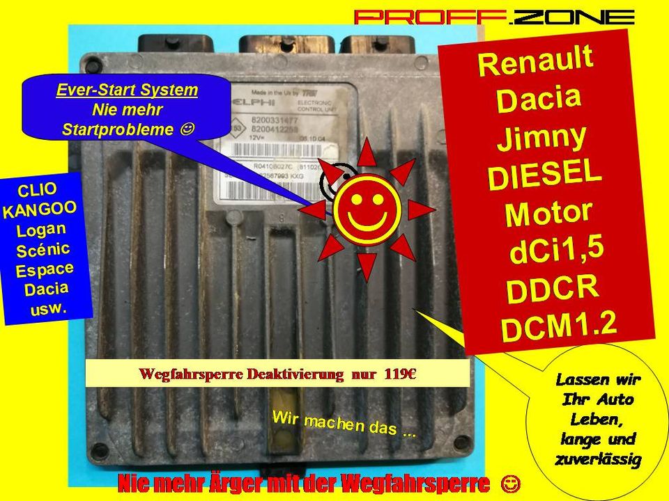 Wegfahrsperre deaktivieren Renault alle / VW Audi Peugeot etc. Benzin und Diesel in Kevelaer