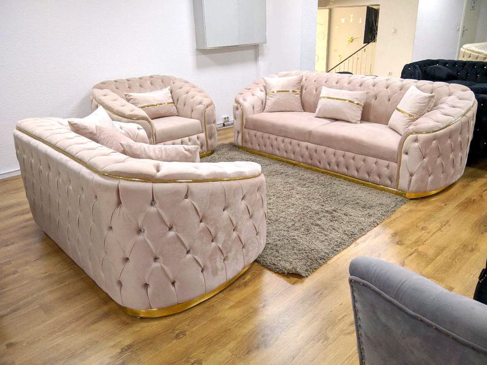 Chesterfield Sofa 3-2-1 Beige Gold Farbauswahl Couch Sessel NEU in  Nordrhein-Westfalen - Gelsenkirchen | eBay Kleinanzeigen ist jetzt  Kleinanzeigen