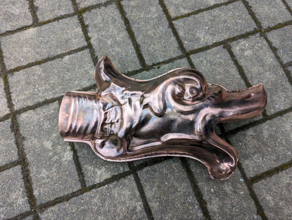 Speier Kupfer Wasserspeier Drachenkopf Fallrohr Drache 80mm 30mm in Reinsfeld