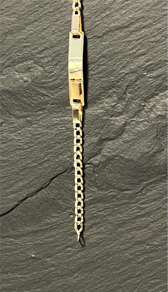 Armband mit Gravurplatte 585 (14ct.) Gelbgold / Goldschmuck/ S624 in Berlin