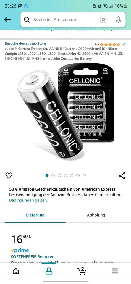 Cellonic wiederaufladbare Batterien in Pforzheim