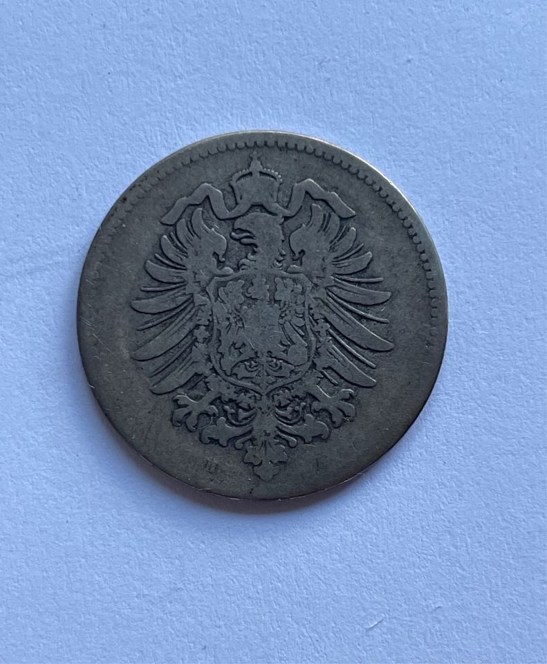 1 Mark Münze deutsches Reich 1874 in Zwingenberg