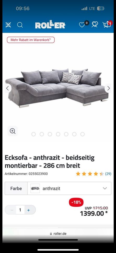 Sofa L-form in Bad Doberan