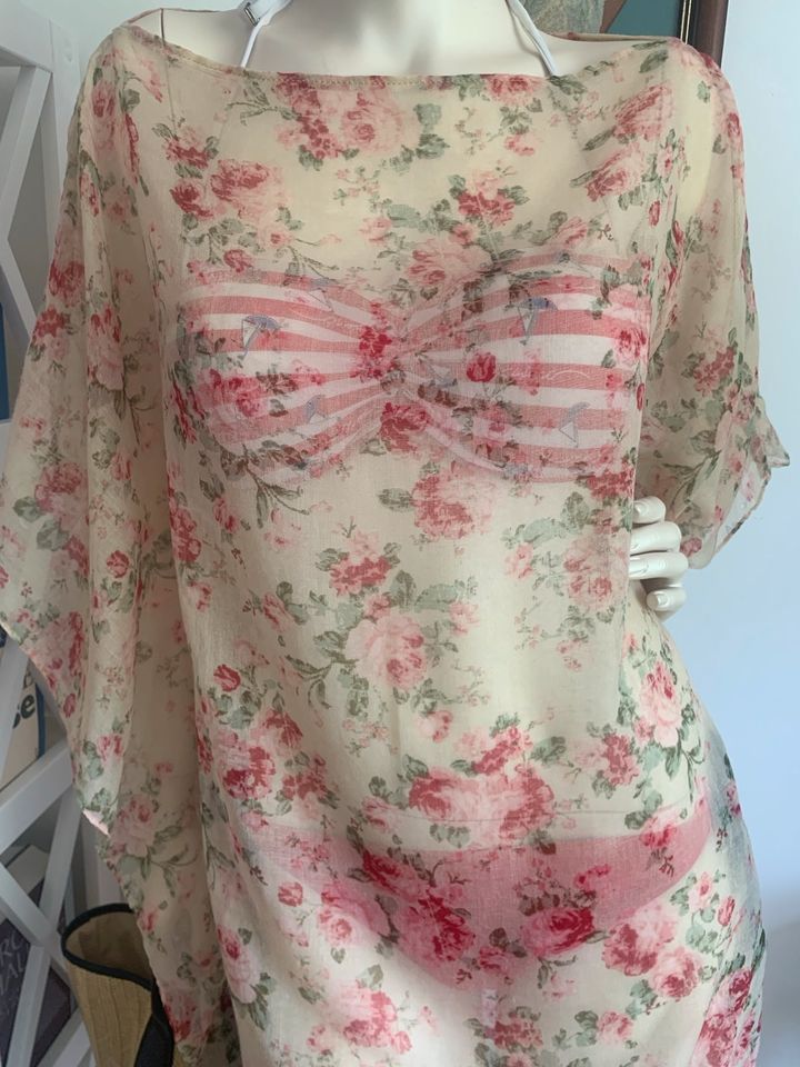 Designer Strandkleid/Tunika/Bluse,Gr.M,Rosen Motiv/transparent in München