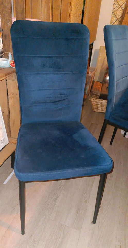 Günstige Esszimmerstühle 10x in blau in Cordshagen (Blankenhagen)