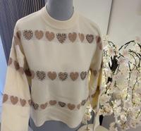 Italy Mode Pullover Strass S M L Strickpullover Herz Glitzer Thüringen - Sömmerda Vorschau
