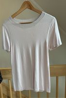 ♥️ Pulli Kurzarm Pullover Shirt S rosé mit Lurex 36 Hessen - Staufenberg Vorschau