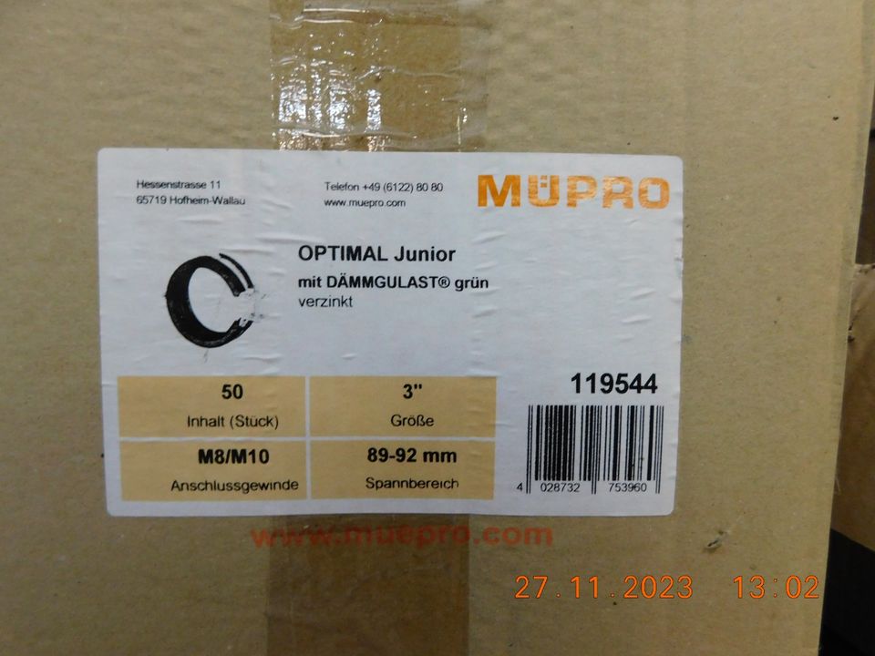 Rohrschellen MÜPRO optimal Junior (grün) Dämmgulast von 15-162mm in Magdeburg