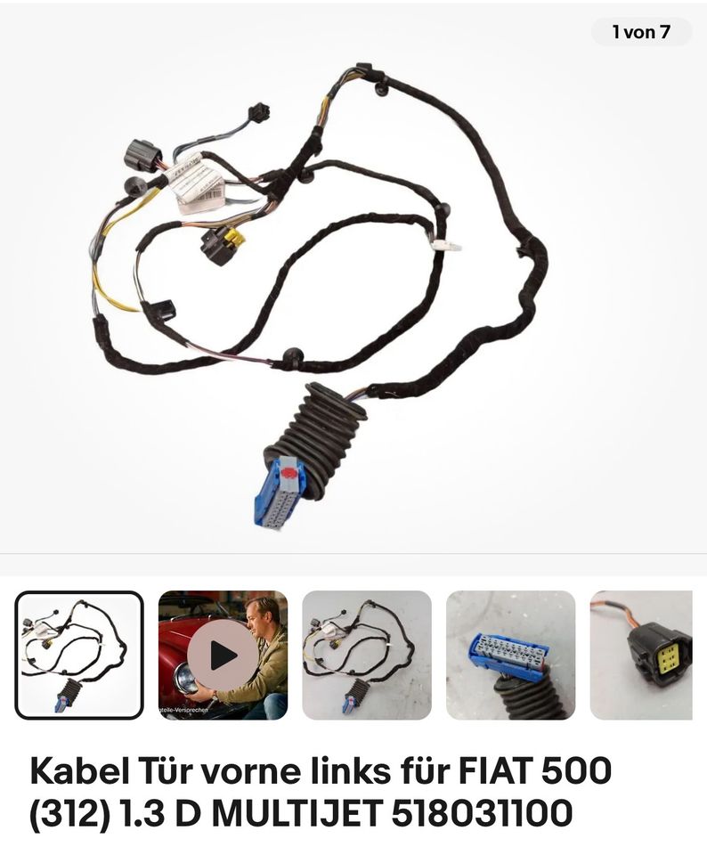 Kabel Tür vorne links für FIAT 500 (312) 1.3 D MULTIJET 518031100 in Frankfurt am Main