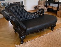 Schwarzes Chaiselongue mit Lederbezug, Liege, Sessel, Sofa Schleswig-Holstein - Flensburg Vorschau