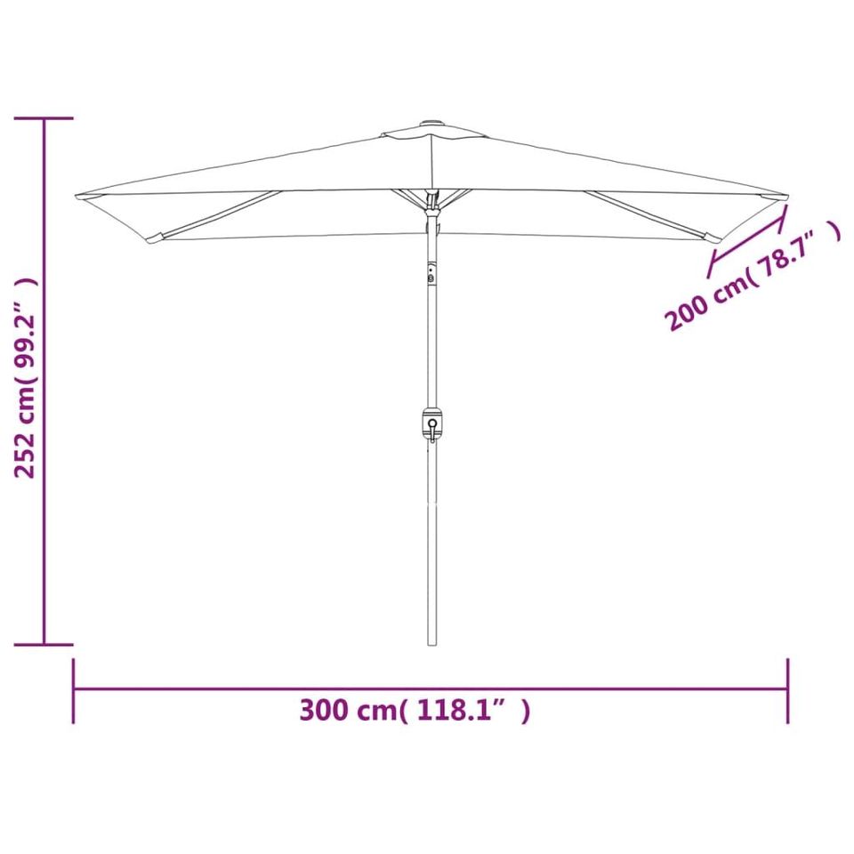 Sonnenschirm mit Metall-Mast 300 x 200 cm Terrakotta-Rot in Köln