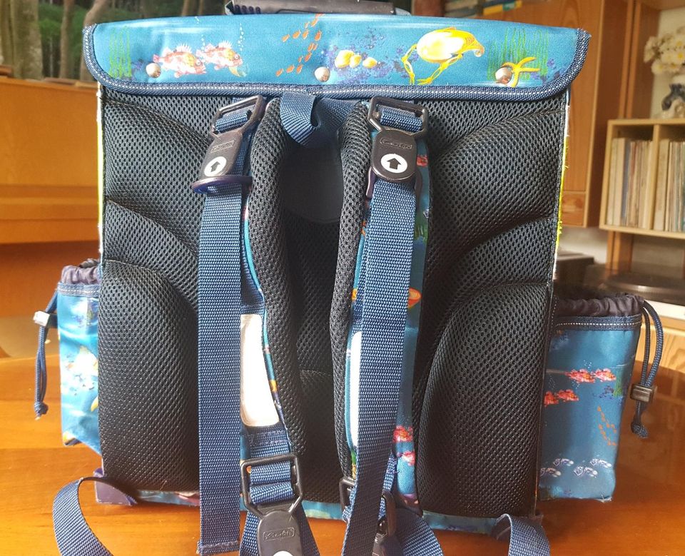 Schulranzen, Schulrucksack blau Unterwassermotiv in Küssaberg