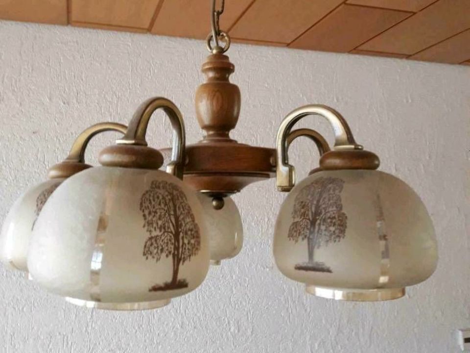 Vintage Couchtisch und Deckenlampe in Zimmern ob Rottweil