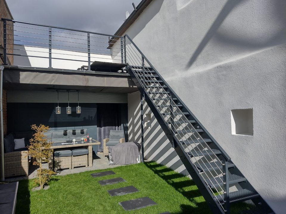 Stahltreppe Fluchtreppe aus Polen Słubice in Frankfurt (Oder)